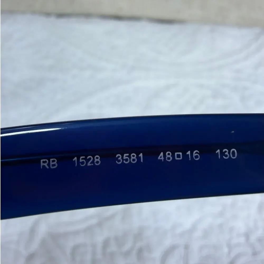 Ray-Ban Junior Kids Blue Square Rimmed Sunglasses w/ Case Youth Designer Shades